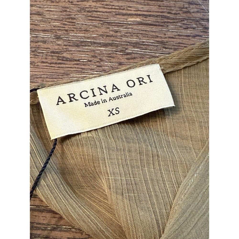 NWT Arcina Ori ALLEGRA TOP PISTACHIO Women's Blouse Sheer Size XS Retails $290 - Picture 12 of 14